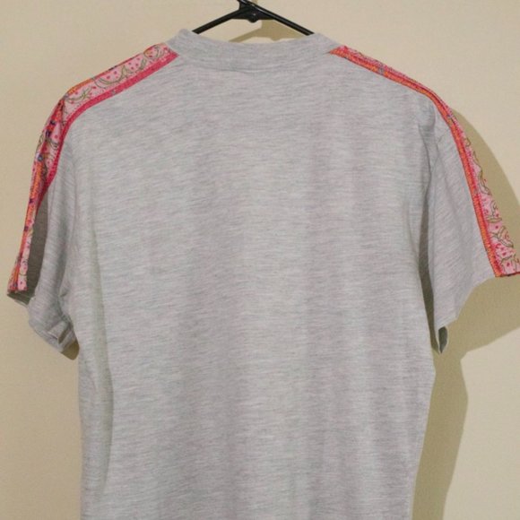 Vintage Adidas T-Shirt with Floral Fabric Detailing: Small - Picture 6 of 6